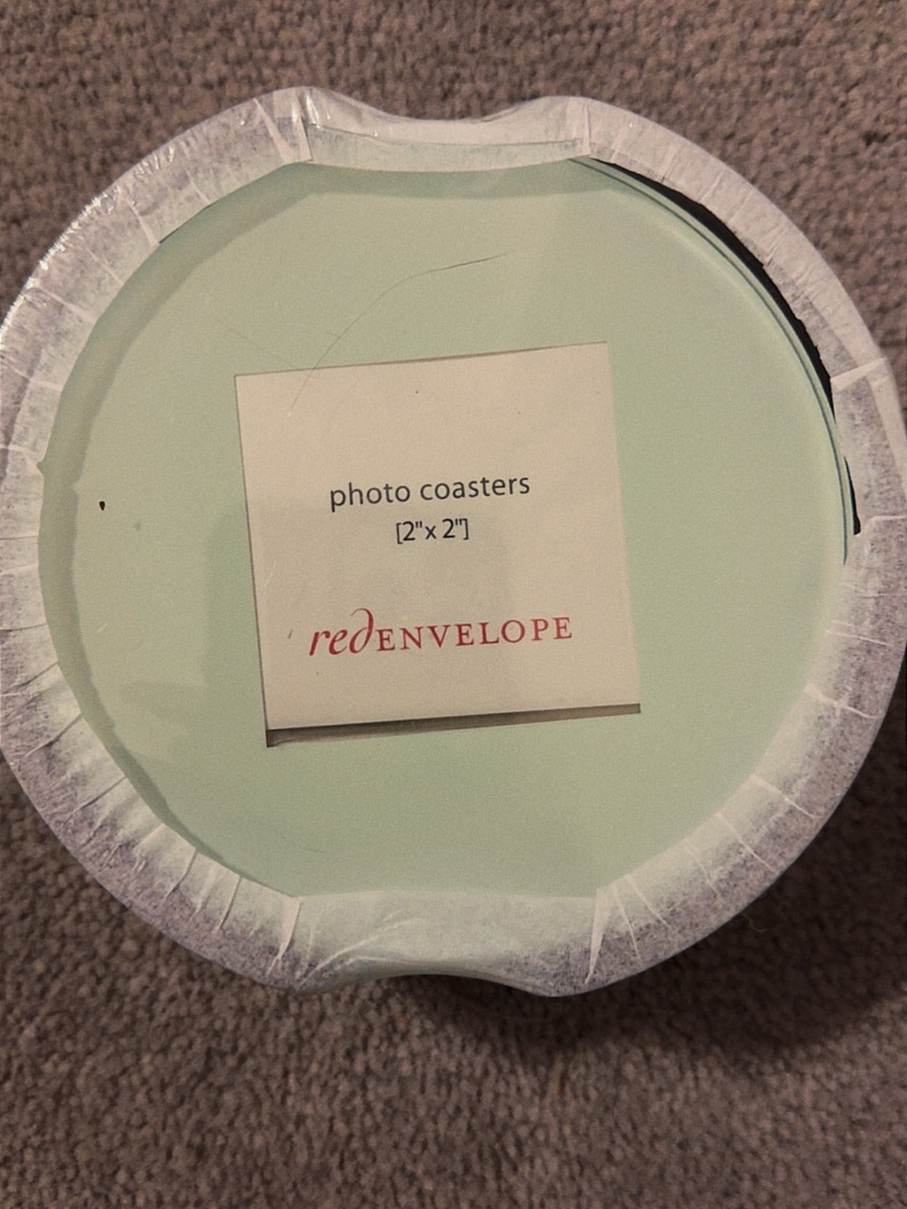 Red Envelope Mint Green Photo Coasters Set